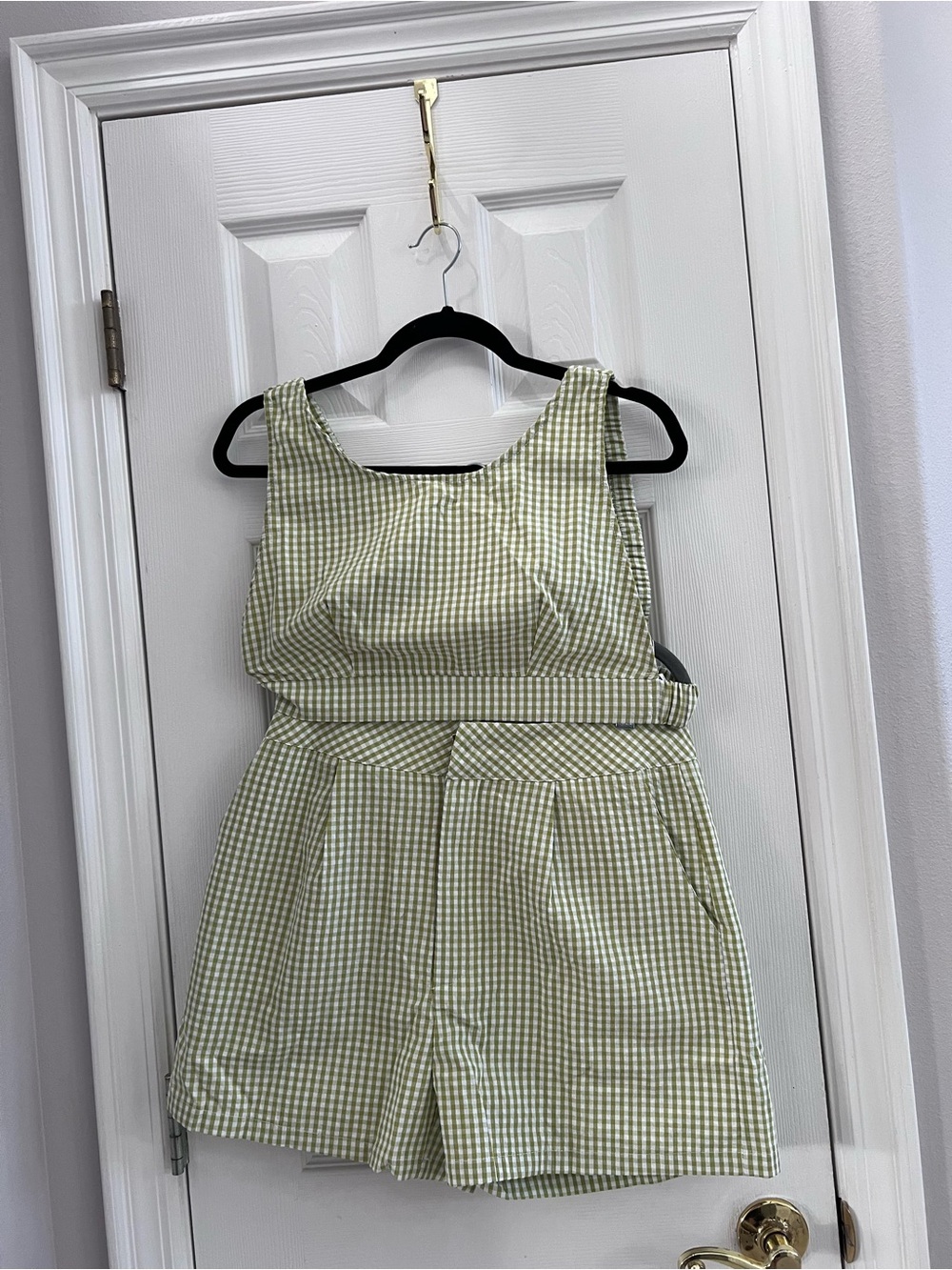 Women's Green Gingham Set